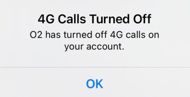 4G Calls Turned Off
